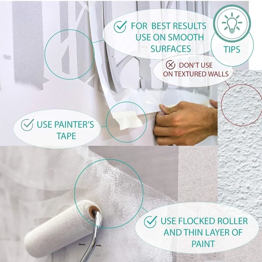 NEW Stencil | Large 2 Piece | DIY Painting Wall Art | Accent Wall